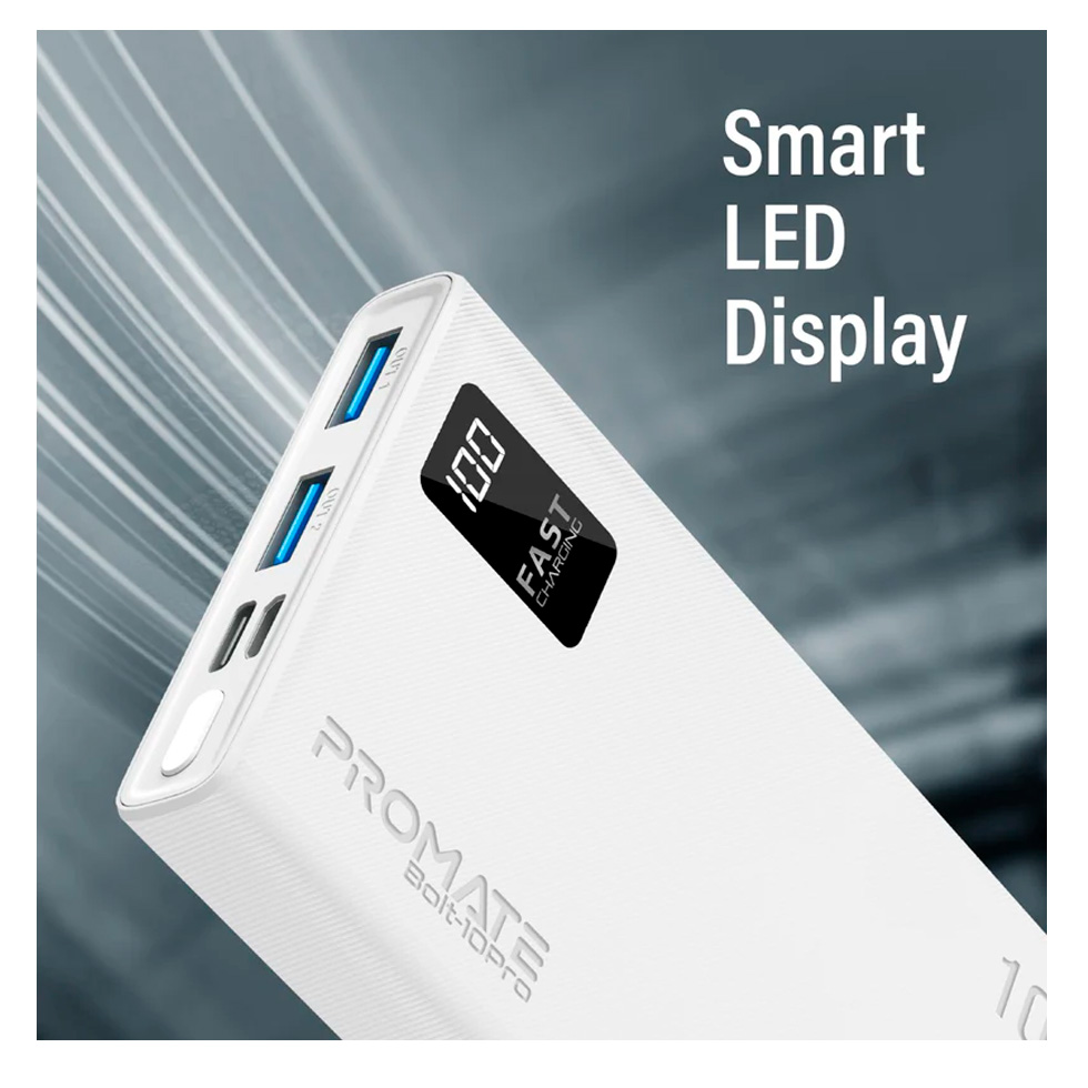 Acumulator extern Promate 10 BOLT-10 Pro White photo 4