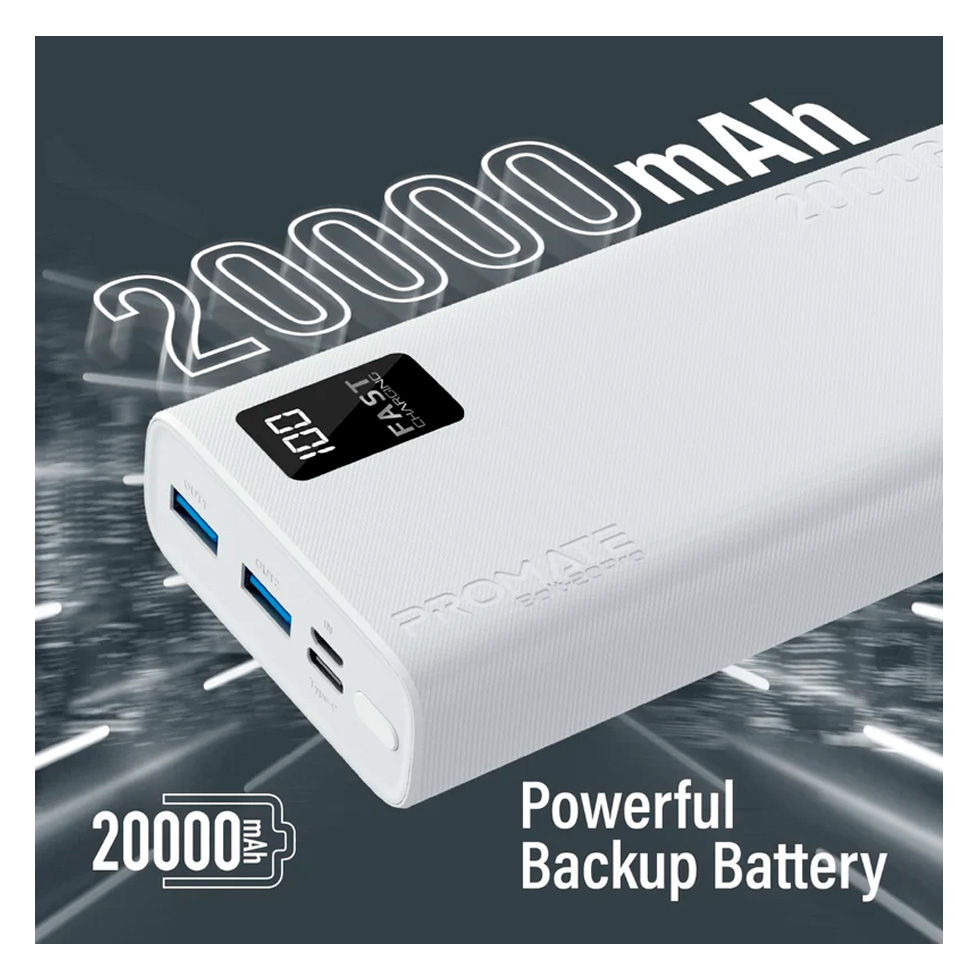 Acumulator extern Promate 20 BOLT-20Pro White photo 2