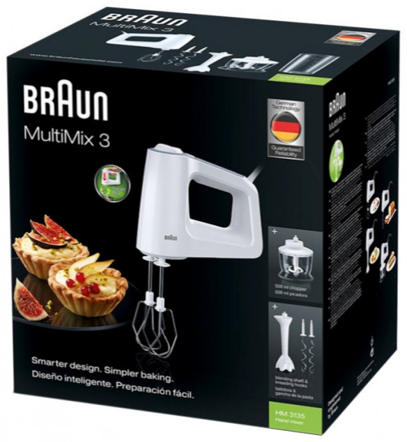 Миксер Ручной Braun HM3135WH / 5 скоростей / Белый photo 10