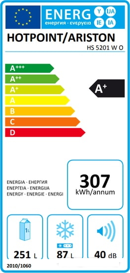 Холодильник двухдверный Hotpoint - Ariston HS5201WO / 338 л / 200 см / A+ / Белый photo 4