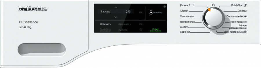 Сушильная машина Miele TEJ665WP / 9 кг / A+++ / Белый photo 2