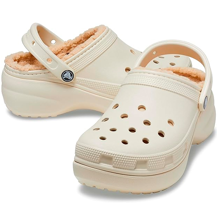 Slapi Crocs Classic Platform Lined Clog W pt Femei / 34-35 / Bej photo 2