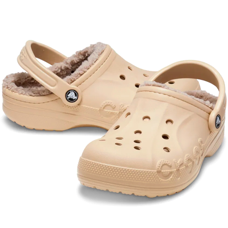Slapi Crocs Baya Lined pt Femei / 36-37 / Bej photo 4