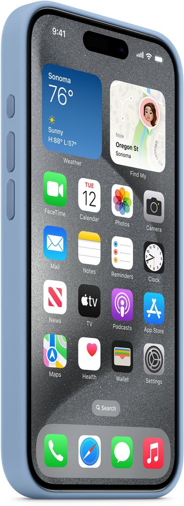 Husa Pentru smartphone Apple iPhone 15 Pro Silicone Case Winter Blue (MT1L3ZM) Blue photo 2