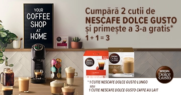 Cumpărați 2 cutii de capsule Nescafe Dolce Gusto și obțineți a treia cadou!