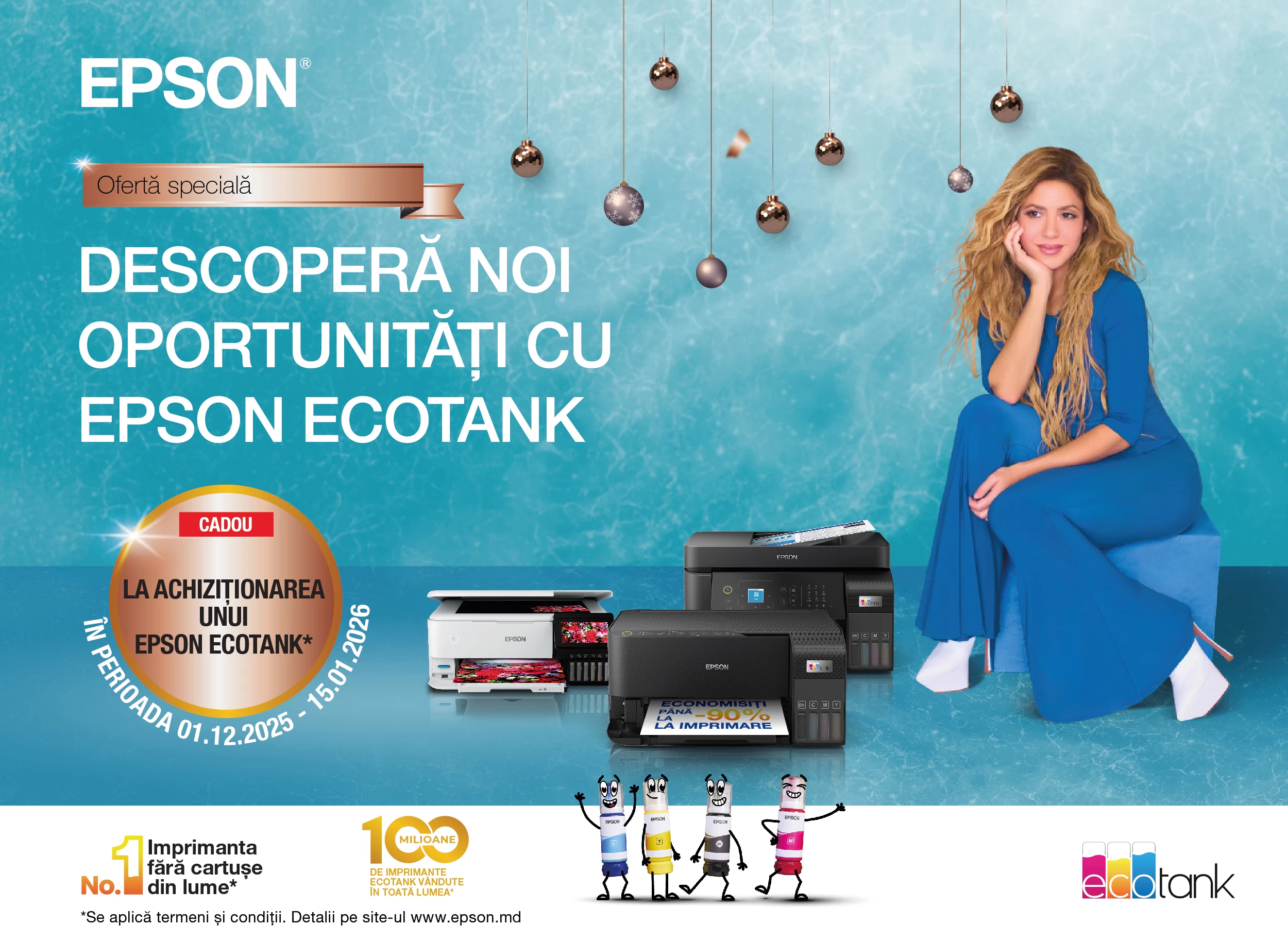 Cumpără un Epson EcoTank și primește un certificat cadou BOMBA în valoare de 300 lei